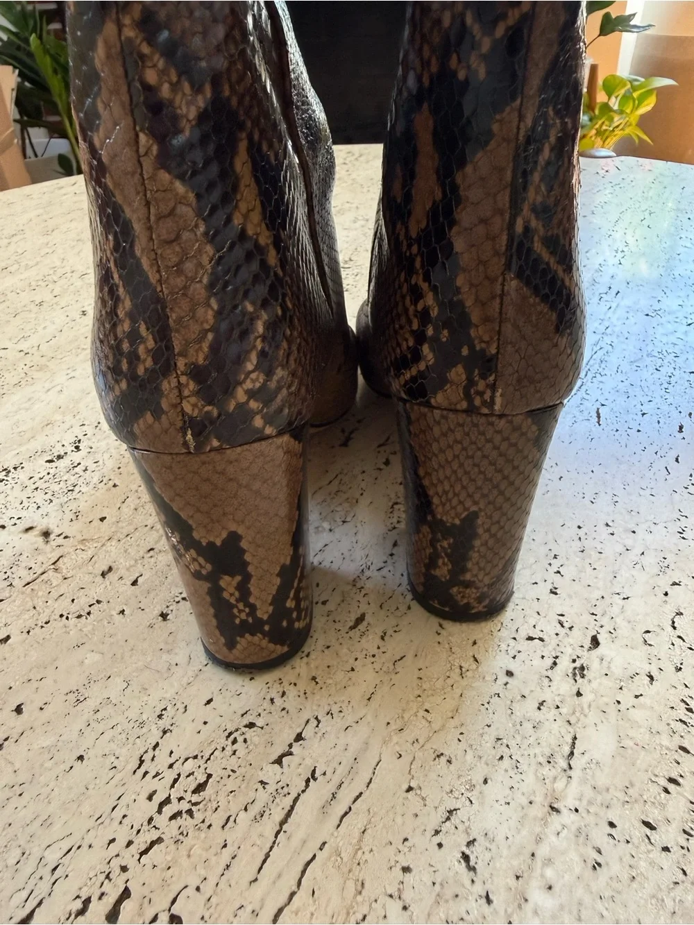 Paris Texas Boots Anja Leather Snake Print Knee High Boots 39.5 Italy